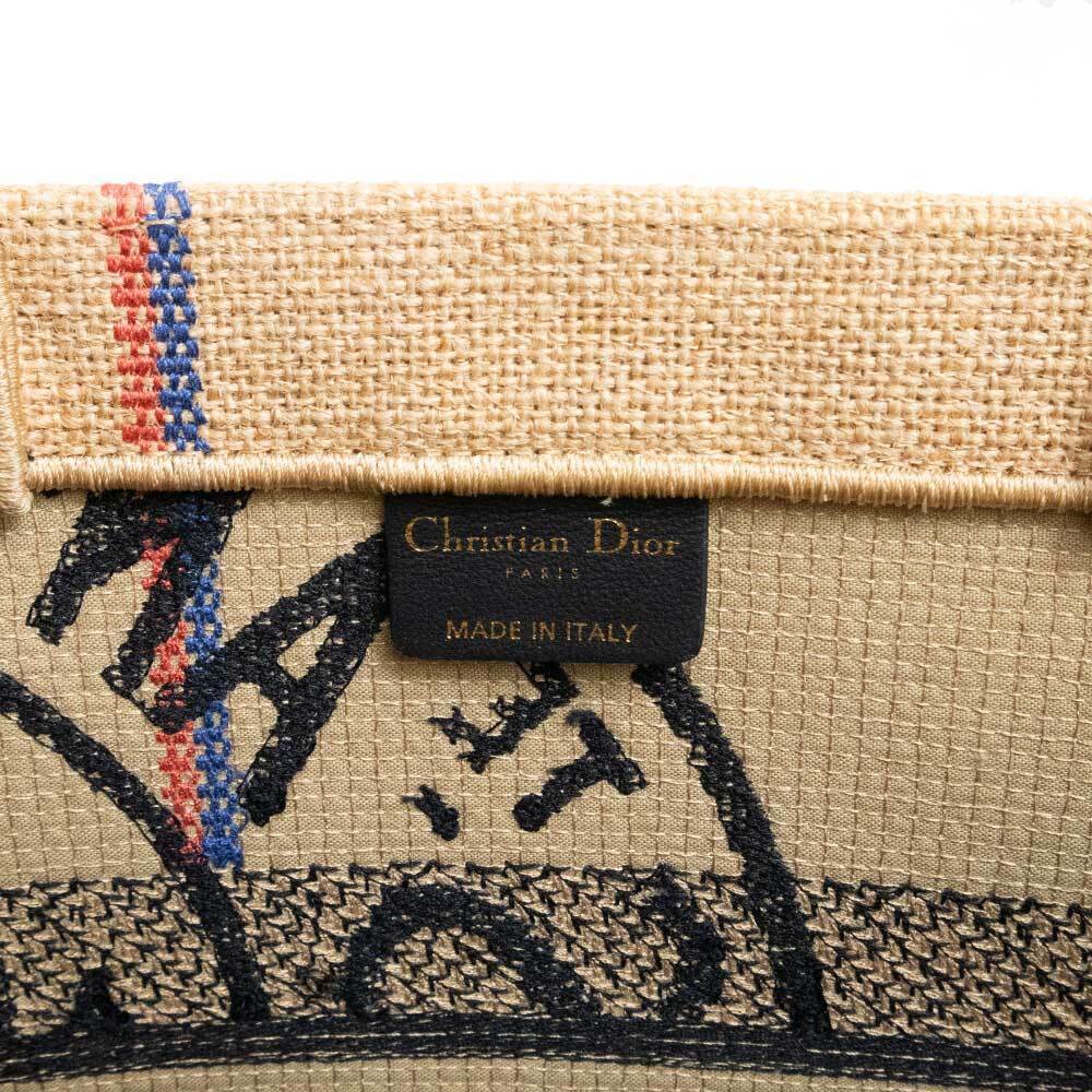 Christian Dior Book Tote Bag Canvas Beige Black - Picture 8 of 9
